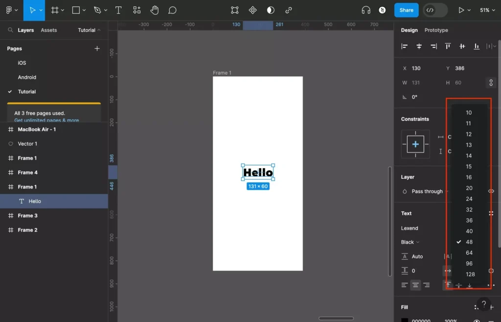 Font Size Options