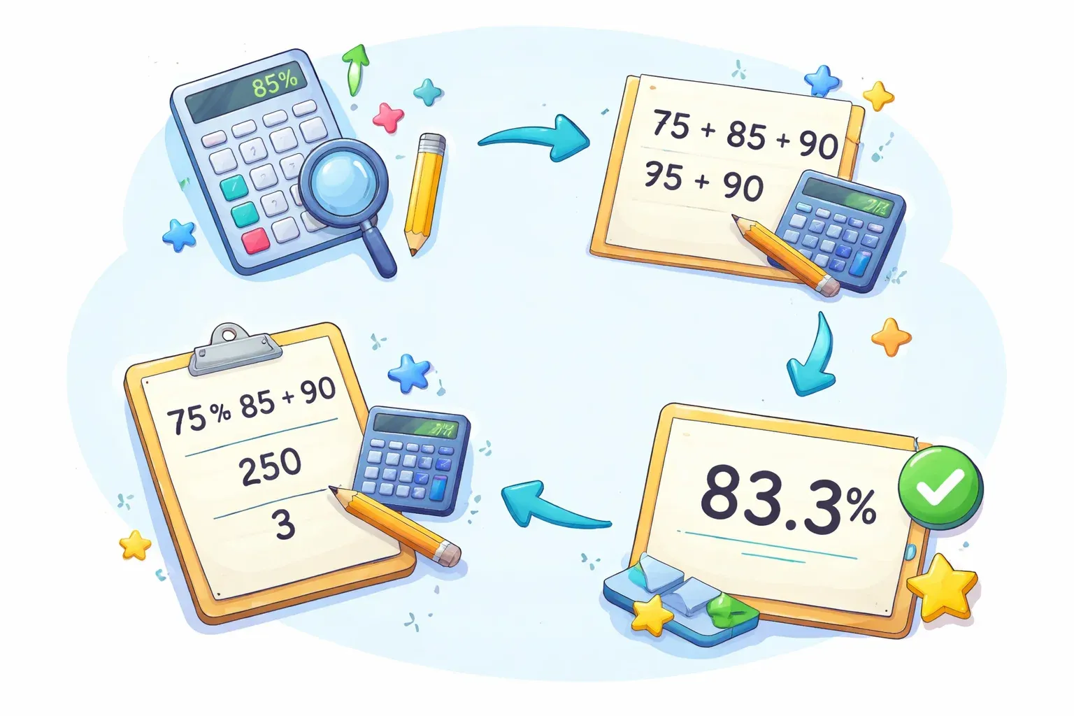 How to calculate average percentage using a simple formula and example
